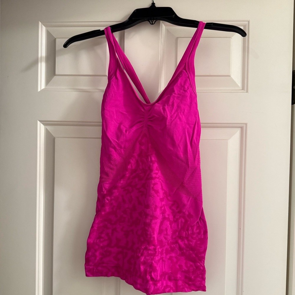 Zella Hot Pink Seamless V-Neck Tank Top